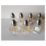(7) I.W. Rice Hand Cut Glass Salt Cellars