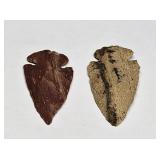 (2) Flint Arrowheads - Origin Unknown