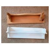 Two Wood & Two Metal Shelves - Hangers