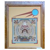 "Big Thunder" Traditional Navajo Sand Art - Matted