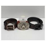 Three Belts Various Sizes One Texas Buckle