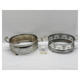 Two Metal Casserole Dish Holders 7.5" & 8"