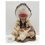 Hollow Plaster Cast 10" Chief with Buffalo Skull