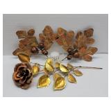 Copper & Brass Leaf & Flower Wall Accents