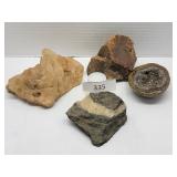 Four Decorative Quartz & Other Stones