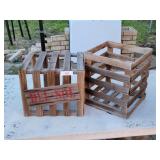 Two 12" Decorative Wood Slat Crates
