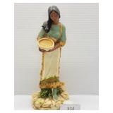 13.5" Homco Hollow Ceramic Native American Maiden