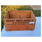 Vintage Wood Berry Bros Cutty Sark Whisky Box