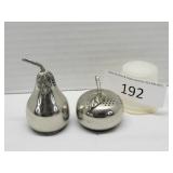 Kirk Pewter Pear & Apple Salt & Pepper Shaker Set