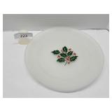 11" Frosted Holly Pattern Christmas Serving Plate