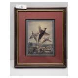 Matted & Framed Pheasants In Flight Print