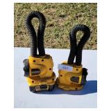 Two Dewalt Portable Lights & One Battery