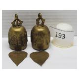 Set of Two Small Brass Bells - India