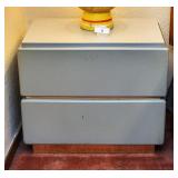 Bassett Furniture 2 Drawer Gray & Brass Nightstand