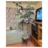 Tall Faux Ficus Tree w/ Metal Stand
