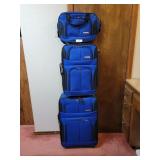 Leisure 3-Piece Soft-Side Luggage Set - Blue