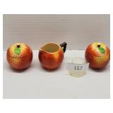 Japan Apple Shaped Jam-Jelly Dishes & Creamer