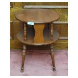 Vintage 20" Round Solid Wood Drum Table