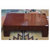 Port Wine Plastic Laminate Coffee Table - Chipped
