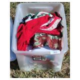 Large Tote Mixed Christmas Decor & Linens