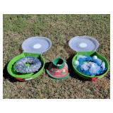 Two Plastic Wreath Holders & Christmas Tree Stand