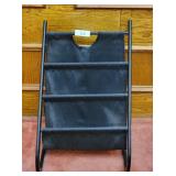 Black Canvas & Metal Magazine Rack