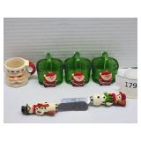 Mixed Decorative Glass & Pottery Christmas Items