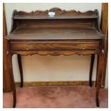 Small Vintage Wood Desk Made From Antique Chest