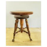 Antique Piana Stool w/ Metal & Glass Feet
