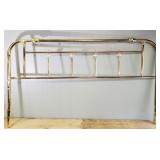 Brass King Headboard w/ Floral Ceramic Accents