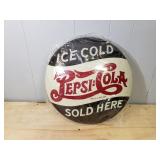 Metal Reproduction 16" Pepsi Logo Badge Button