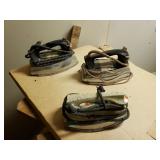 3 Vintage Steam Irons