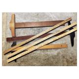 Mixed Lot Wood T-Squares & Yard Sticks