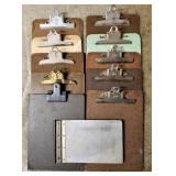 Mixed Lot of 10 Clipboards & 1 Metal Receipt Book
