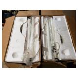 Two Whote Floor Lamps w/ Black Bases