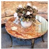 Round Onyx Victorian Style Coffee Table