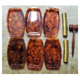 Mixed Lot of Trays, Gavel, Brass Furniture Caps