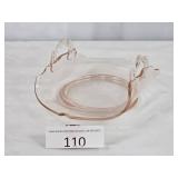 Pale Pink Glass Basket Dish