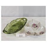 Two Colorful Decorative Candy or Trinket Dishes