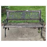 Cast Metal & Wood Slat Outdoor Bench