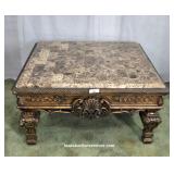 Large Square Faux Marble Coffee Table