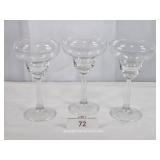 Three Margarita - Sorbet Style Clear Glasses