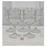 Set of Five Ornate Stem Glass Tumblers