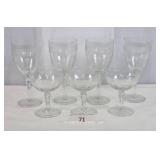 Lot of Seven Matching Wine-Champagne Glasses