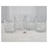 Four Clear Glass Old Fashioned Glasses