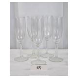Set of Five Champagne Flutes