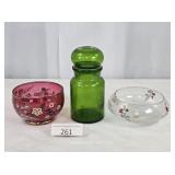 Three Decorative Display Glass Pieces