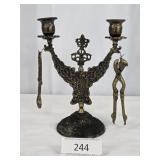 Brass Candleholder w/ Bottle Opener & Nut Cracker