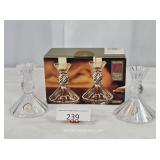 Leaded Crystal Ballerina Set of Two Candlesticks