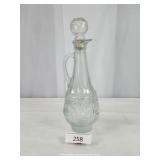 Clear Pressed Glass Beverage Decanter w/ Stopper